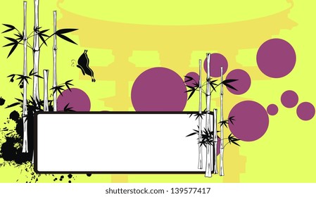 chinese bamboo background in vector format very easy to edit