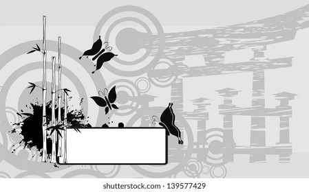 chinese bamboo background in vector format very easy to edit