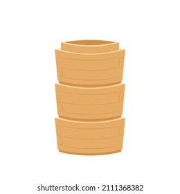Chinese bamboo steamer basket vector isolated on white background.