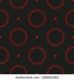 Chinese black and red abstract seamless vector background. Wallpaper in a vintage style template. Indian floral element. Graphic ornament for wallpaper, fabric, packaging.