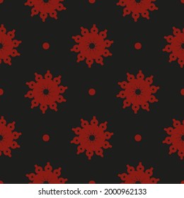 Chinese black and red abstract seamless vector background. Wallpaper in a vintage style template. Indian floral element. Graphic ornament for wallpaper, packaging, wrapping.