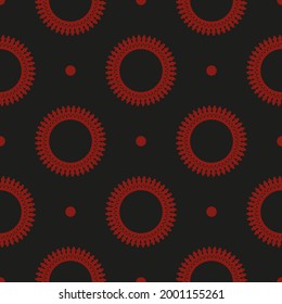 Chinese black and red abstract seamless vector background. Wallpaper in a vintage style template. Indian floral element. Graphic ornament for wallpaper, packaging, wrapping.