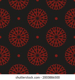 Chinese black and red abstract seamless vector background. Wallpaper in a vintage style template. Graphic ornament for wallpaper, fabric, wrapping, packaging.