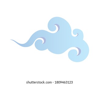 Diseño de nubes azules chinas, asia de la cultura china y tema oriental Ilustración vectorial