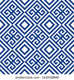 Chinese Blue traditional pattern, Seamless vector pattern. Vector texture