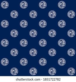 The Chinese Blue And White Phoenix Pattern Seamless Background Template