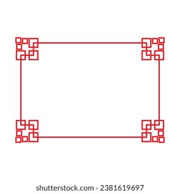 chinese border frame template vector
