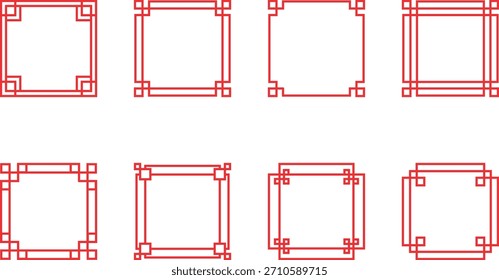 A Chinese border vector with geometric lines and a classic traditional style.

