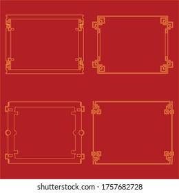 Plantilla de diseño de ilustración de vector de borde chino