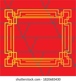 Plantilla de diseño de ilustración de vector de borde chino
