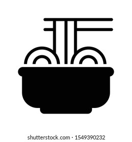 Chinese bowl glyph colour icon
