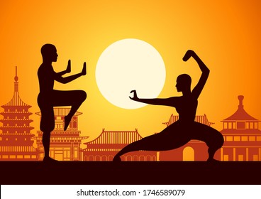 Chinese Boxing Kung Fu Martial Art Stock Vector (Royalty Free ...