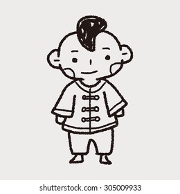 Chinese boy doodle