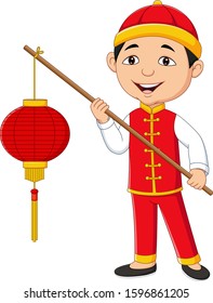 Chinese boy holding a lantern