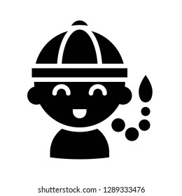 Chinese boy vector, Chinese lunar new year solid style icon 