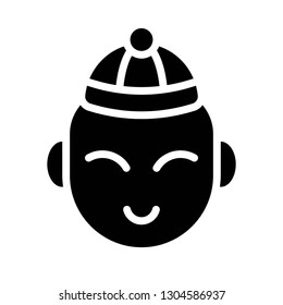 Chinese boy vector, Chinese lunar new year line design icon