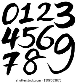 Chinese brush handwriting numbers