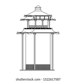 chinese building icon over white background, vector illustration