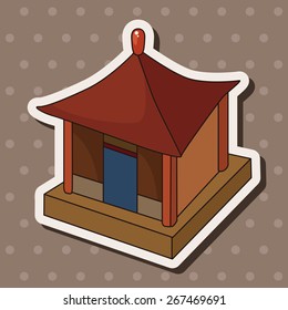 Chinese building theme elements vector,eps