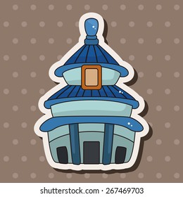 Chinese building theme elements vector,eps