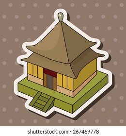 Chinese building theme elements vector,eps
