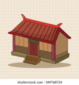 Chinese building theme elements vector,eps