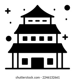 Chinese building vector design, chinese temple