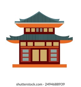 Imagen china del Vector del edificio, arquitectura tradicional de la ciudad de China, arte chino del Clip de la casa de la pagoda, hogar asiático antiguo