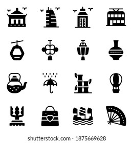 
Chinese Buildings and Traditions Solid Icons