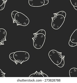 chinese Bun doodle seamless pattern background