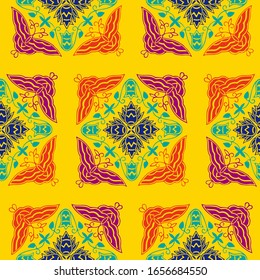 Chinese butterfly mascot Vector seamless pattern. Vintage art deco texture , Ideal for greeting card or backdrop template design , China background