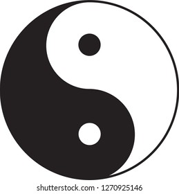 Chinese by origin, a symbol of balance between opposites in the universe.  Yin is the negative, female, lunar, while Yang is positive, male, solar component. Often associated with daoism. 