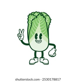 chinese cabbage cute face with groovy style