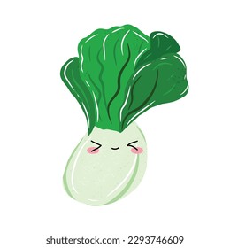 Chinese cabbage emotion isolated on white background