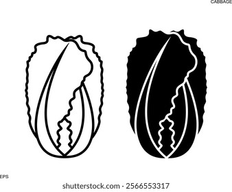 Chinese cabbage logo. Isolated Chinese cabbage on white background