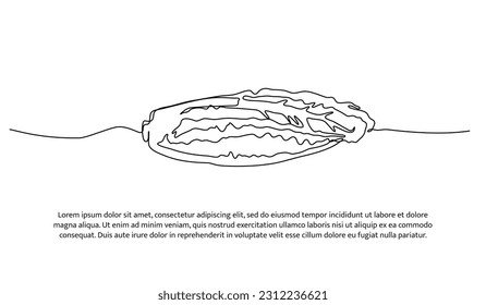 Chinese Cabbage onion one continuous line design. Vegetable symbol concept. Decorative elements drawn on a white background.