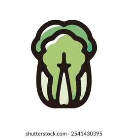 Chinese cabbage outline icon for graphic design, apps and websites