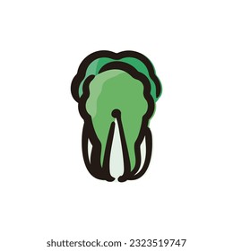 Chinese cabbage - Vegetable icon (Hand-drawn line, colored version)