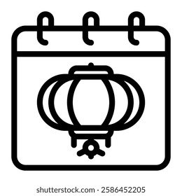 Chinese calendar icon line style transparent