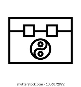 Chinese calendar icon or logo isolated sign symbol vector illustration - high quality black style vector icons
