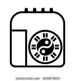 Chinese calendar icon or logo isolated sign symbol vector illustration - high quality black style vector icons
