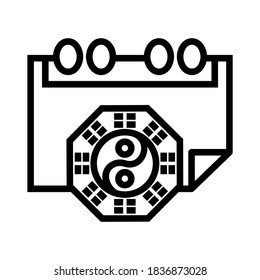 Chinese calendar icon or logo isolated sign symbol vector illustration - high quality black style vector icons
