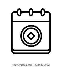 vector de icono del calendario chino aislado