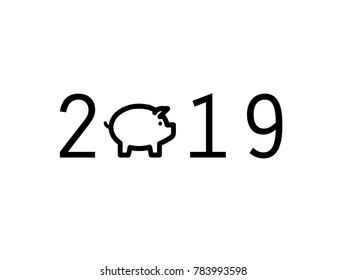 Chinese calendar for the new year of the Pig 2019. Vector illustration