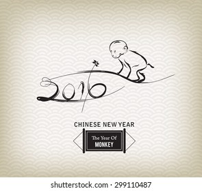 Chinese calendar for the year 2016 of monkey