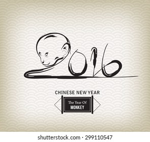 Chinese calendar for the year 2016 of monkey