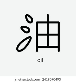 chinese calligraphy hanzi 油 (yóu) meaning is oil. vector design illustration. Suitabale for t-shirt, mug, sticker, etc. Eps 10