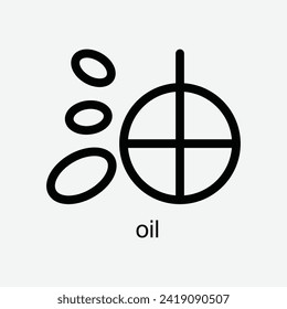 chinese calligraphy hanzi 油 (yóu) meaning is oil. vector design illustration. Suitabale for t-shirt, mug, sticker, etc. Eps 10