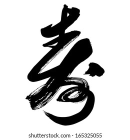 Chinese Calligraphy shou -- long life, old age, age, life 
