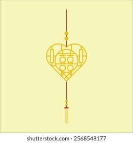 Chinese calligraphy 囍 (shuang xi) meaning is double happiness. Chinese traditional ornament design. The Double Happiness symbol has traditionally been associated with marriage. Eps 10.